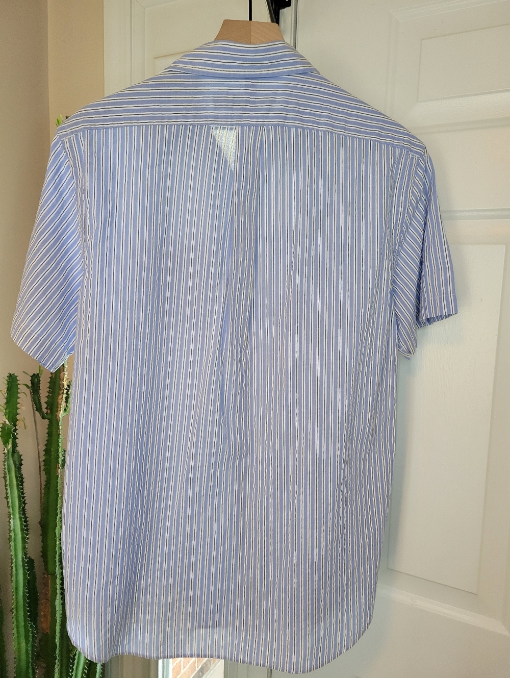 Polo Ralph Lauren Pin Striped Classic Short Sleeve 100% Cotton Button Up Shirt L - Picture 4 of 6